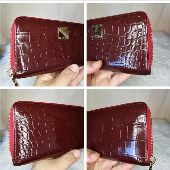 💜🔹️MCM 🔹️LONG CONTINENTAL zip around purple croc WALLET - Picture 7 of 12